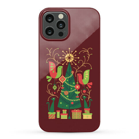 Vintage Christmas Tree Decorating Phone Case